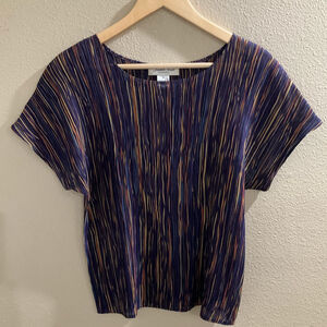 Judith Hart Women’s Medium y2k micro accordion pleated purple short sleeve